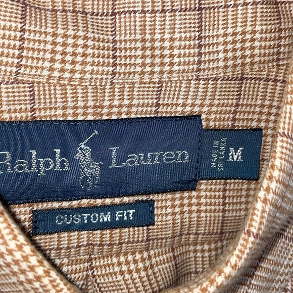 VTG Ralph Lauren Men's Custom Fit Twill Button Down Shirt Plaid Size M​​​​ - Picture 9 of 10